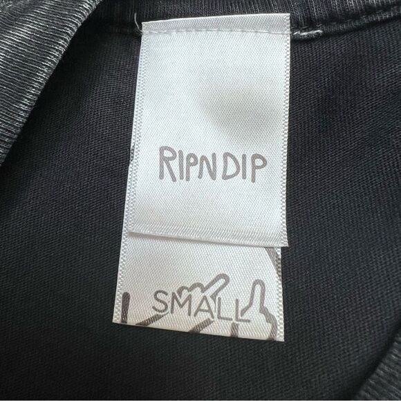 RIPNDIP YING YANG CAT VINTAGE-Style BLACK T-SHIRT Small NEW - Picture 6 of 8